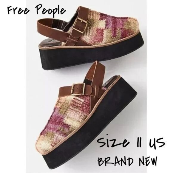 Free People Shoes - Free People Astrid Platform Clogs Mule in Mulberry Mix - Women's Size 11 US New